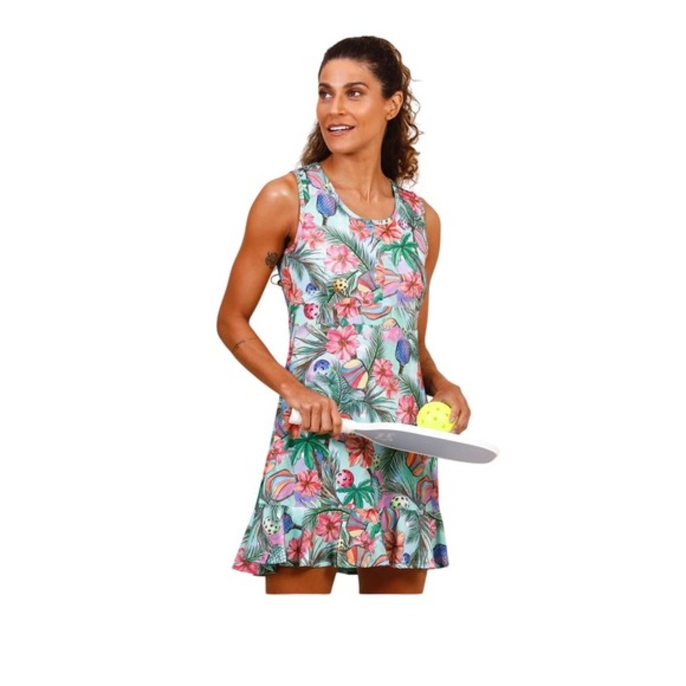 Dona Jo Athletic Up Fly Pickleball Dress in Dream of Pickleball Floral Pattern X